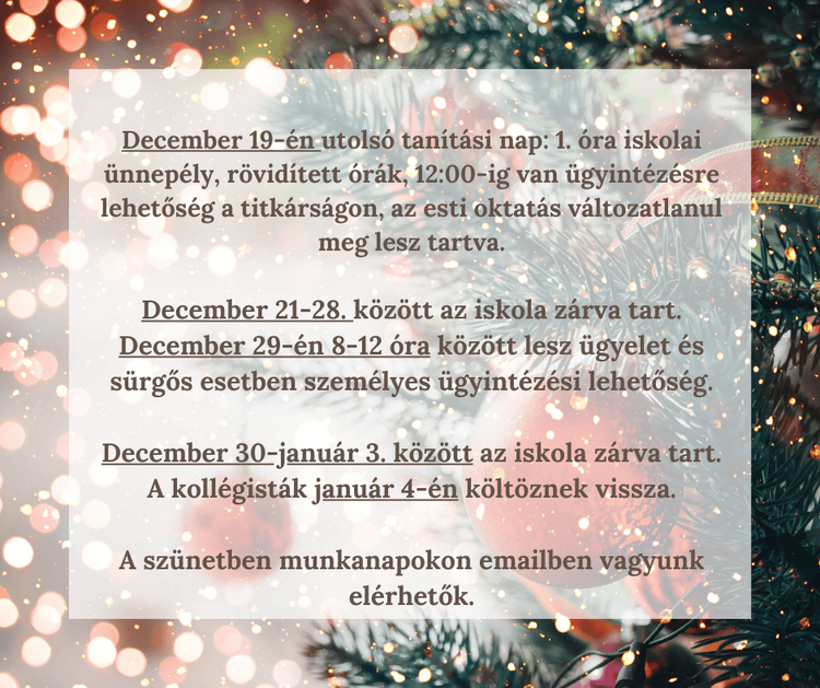 Fontos Információk