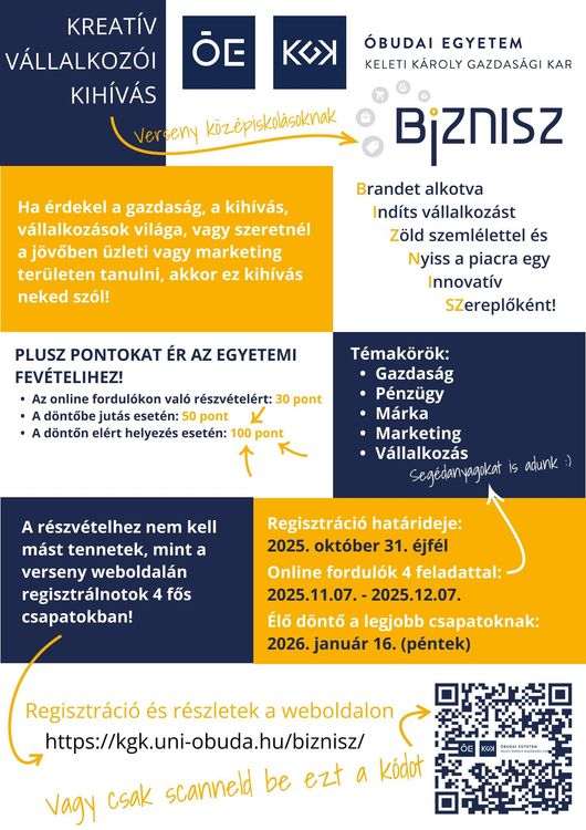 Óbudai Egyetem - VERSENY KÖZÉPISKOLÁSOKNAK