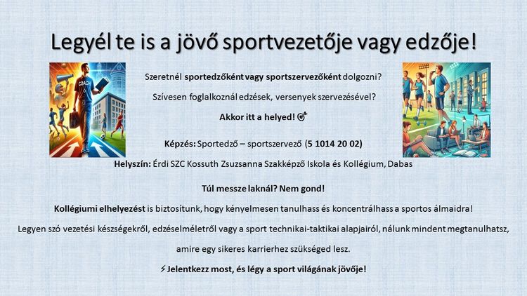 Sportedző, sportszervező szak