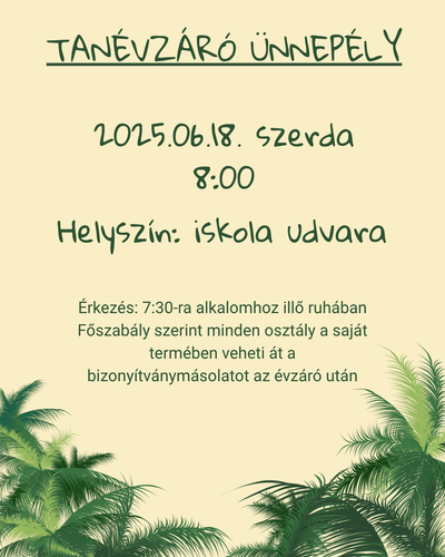 Tanévzáró Ünnepély