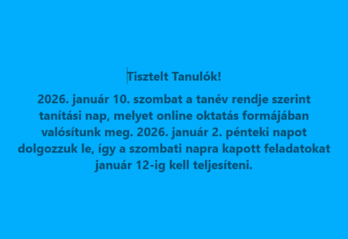Január 10. szombati munkanap